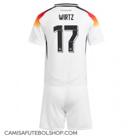 Camisa de time de futebol Alemanha Florian Wirtz #17 Replicas 1º Equipamento Infantil Europeu 2024 Manga Curta (+ Calças curtas)